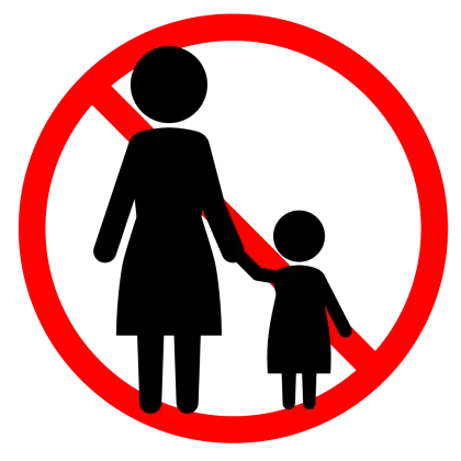 No Children Allowed Sign