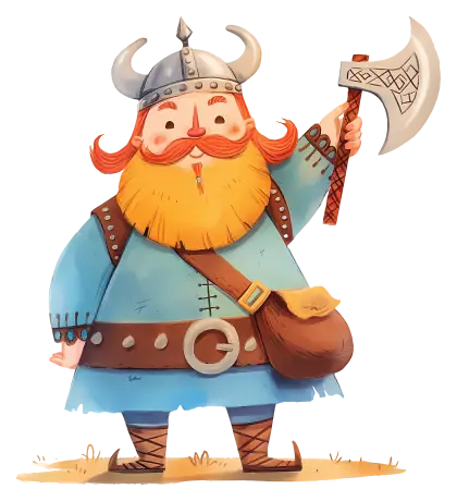 Cartoon Viking Warrior with Axe