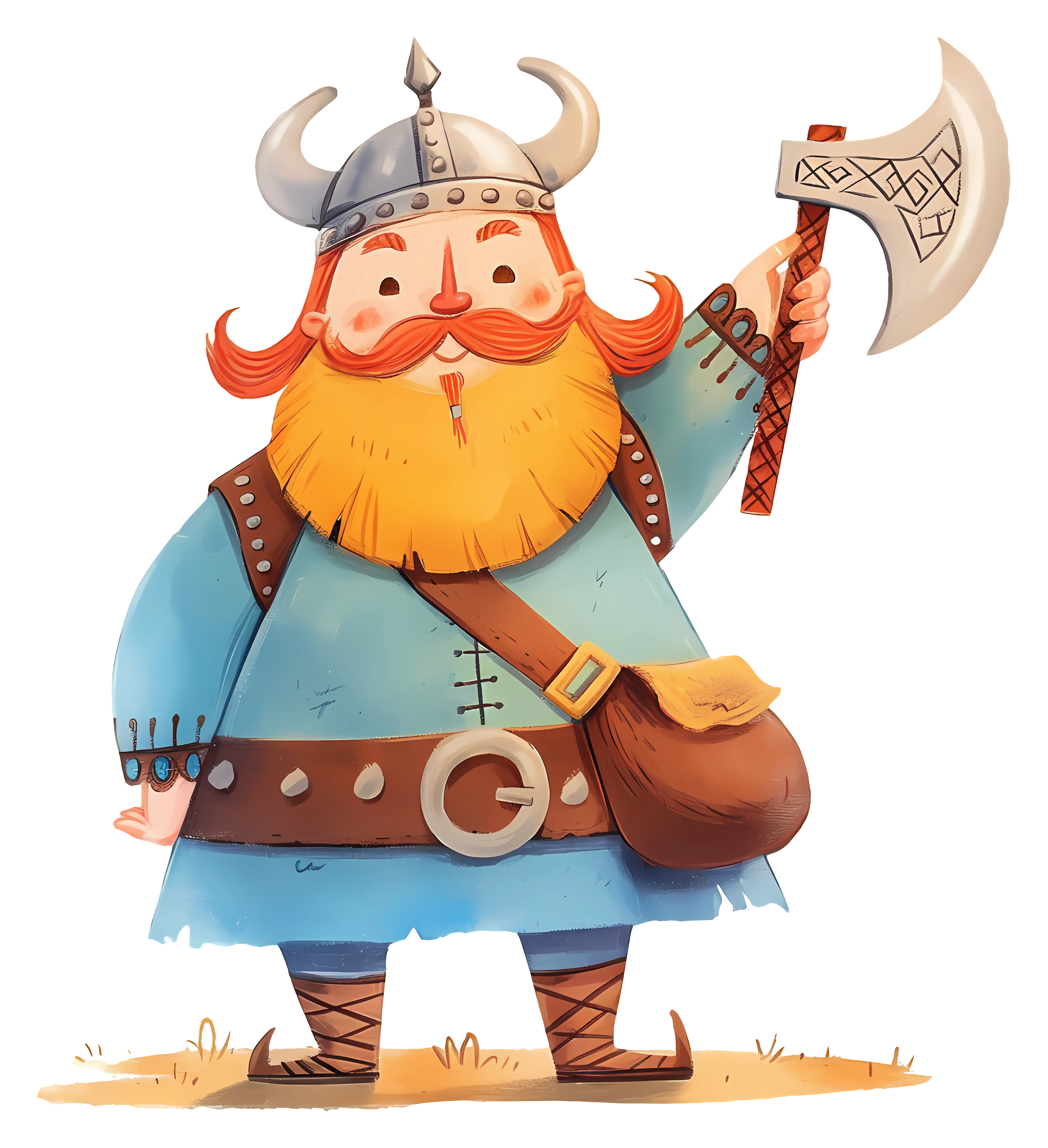 Cartoon Viking Warrior with Axe