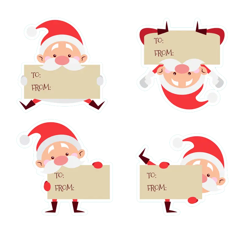 Santa Claus with Gift Tags