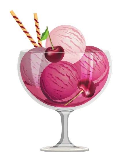 Cherry Ice Cream Dessert in Glass