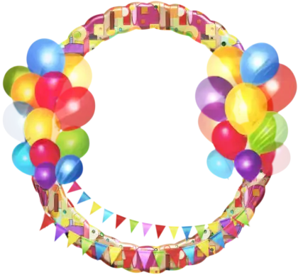 Colorful Party Frame with Balloons