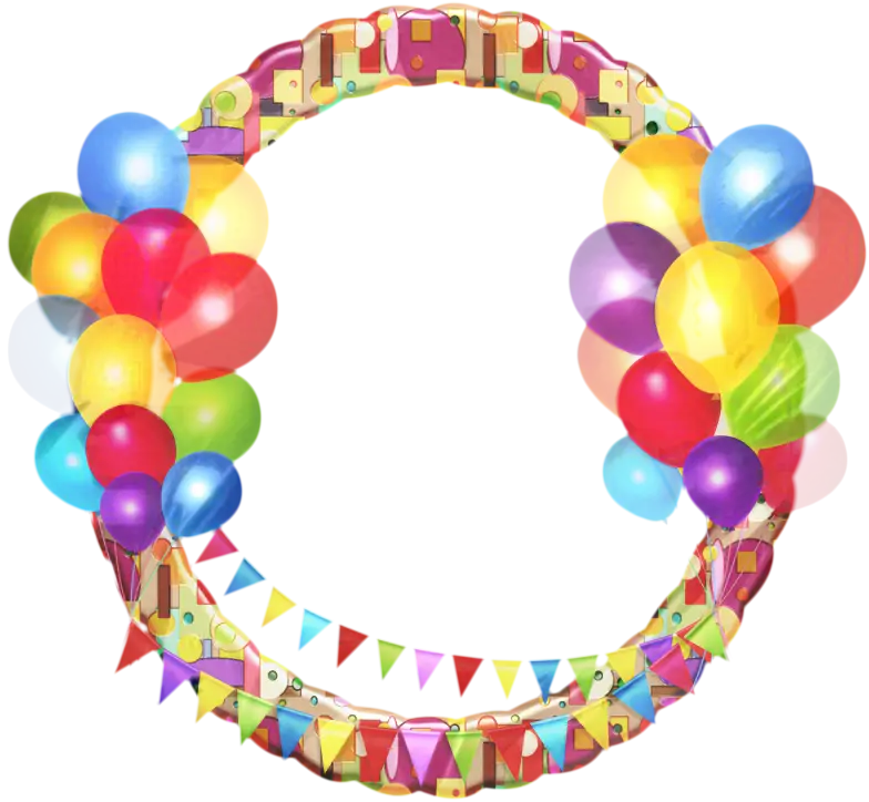 Colorful Party Frame with Balloons