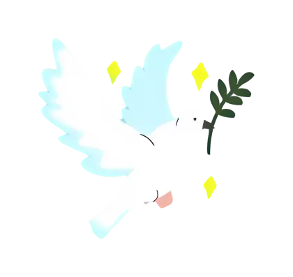 Dove with Olive Branch Symbol