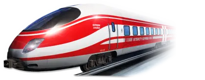 Red and White High-Speed Train