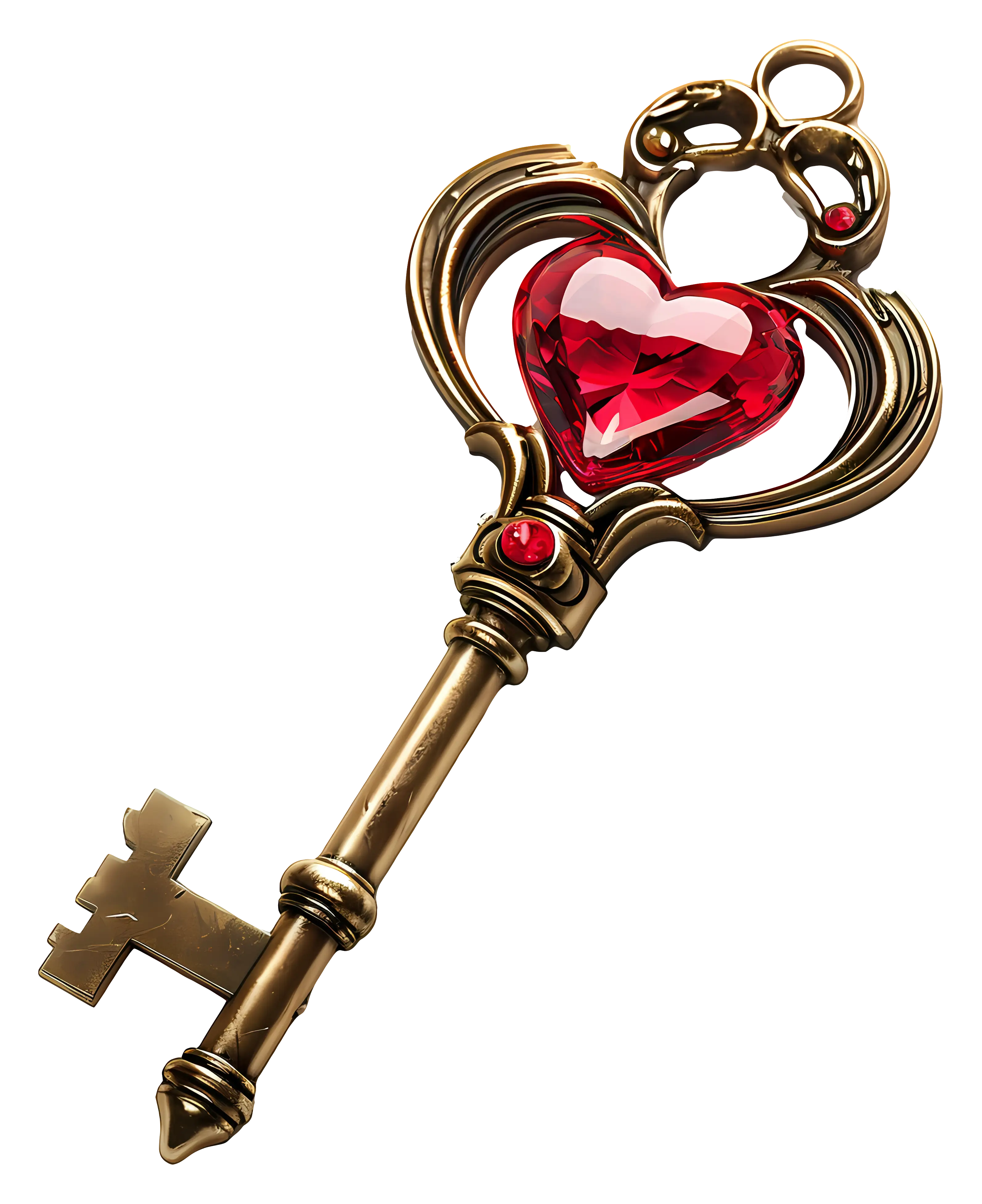 Heart-Shaped Vintage Key Illustration