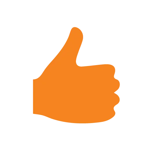 Orange Thumbs Up Approval Icon