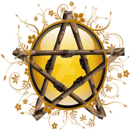 Pentagram Symbol with Floral Design