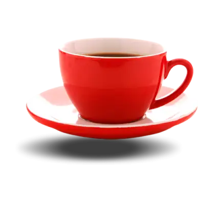 Red Coffee Cup on Saucer