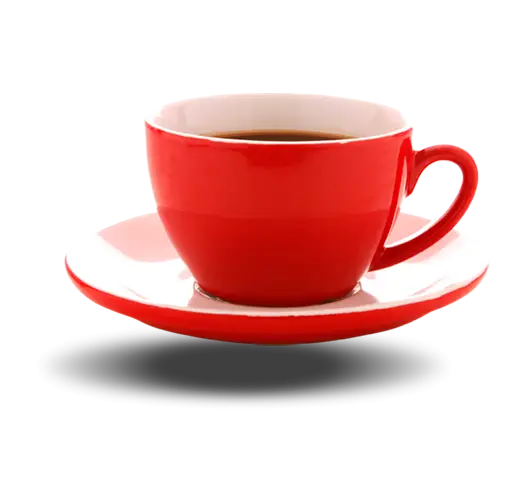 Red Coffee Cup on Saucer