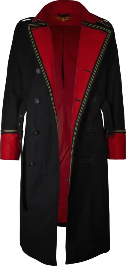 Stylish Black Coat with Red Lining
