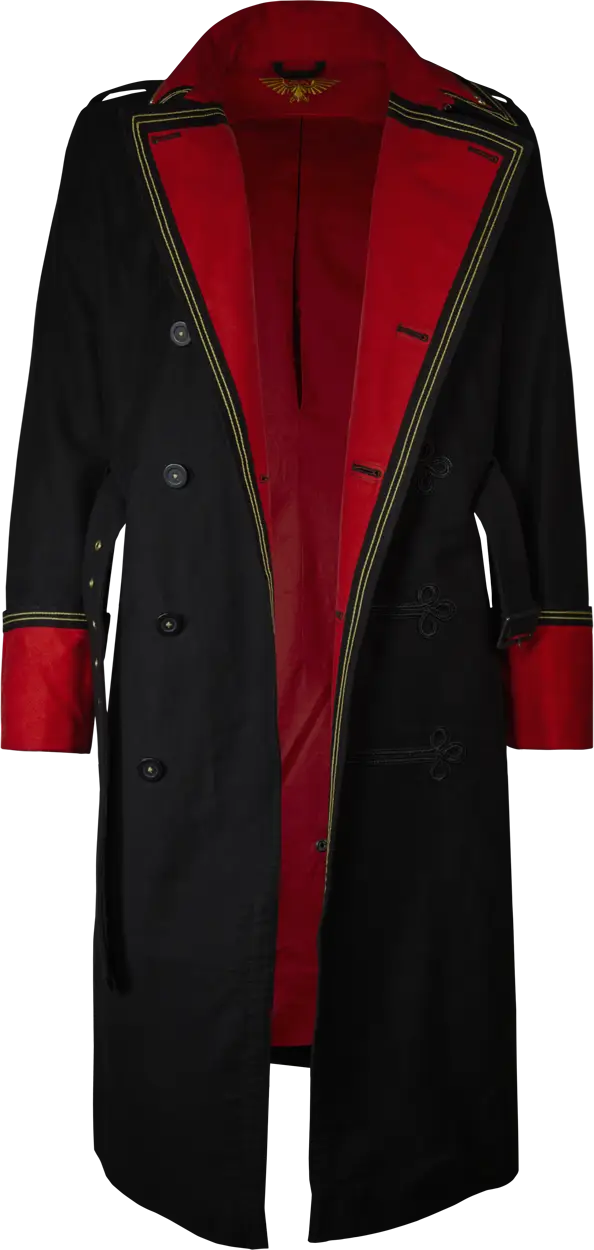 Stylish Black Coat with Red Lining