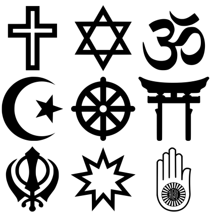 Collection of Religious Symbols from Various Faiths