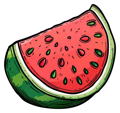 Juicy Watermelon Slice Illustration