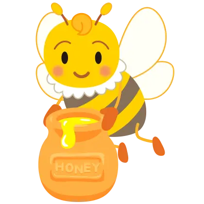 Cute Honeybee Holding Honey Jar