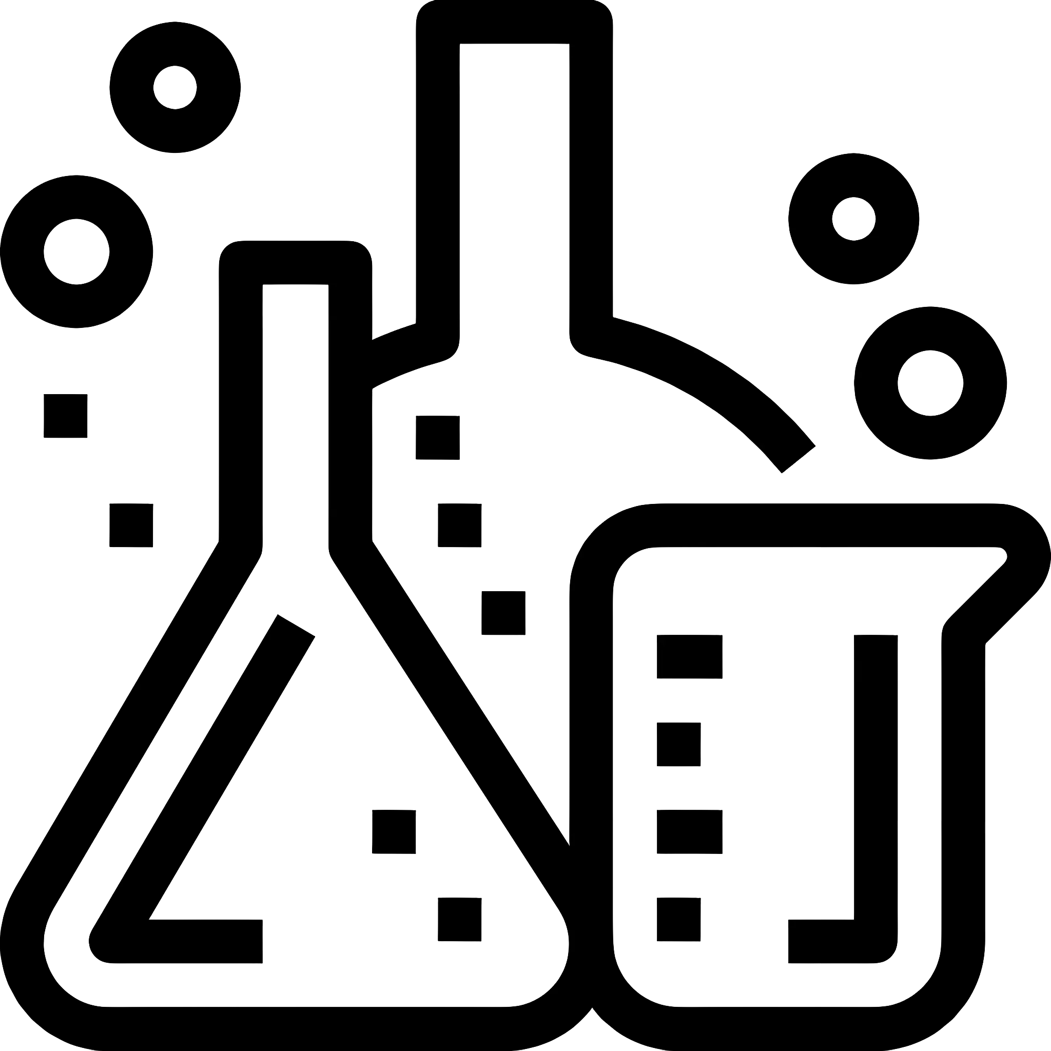Laboratory Flask and Beaker Icon Illustration