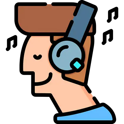 Person Enjoying Music with Headphones