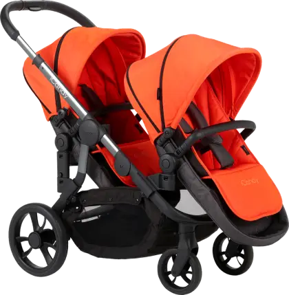 Orange Double Stroller for Babies