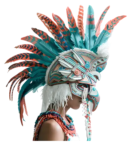 Colorful Feathered Tribal Headdress