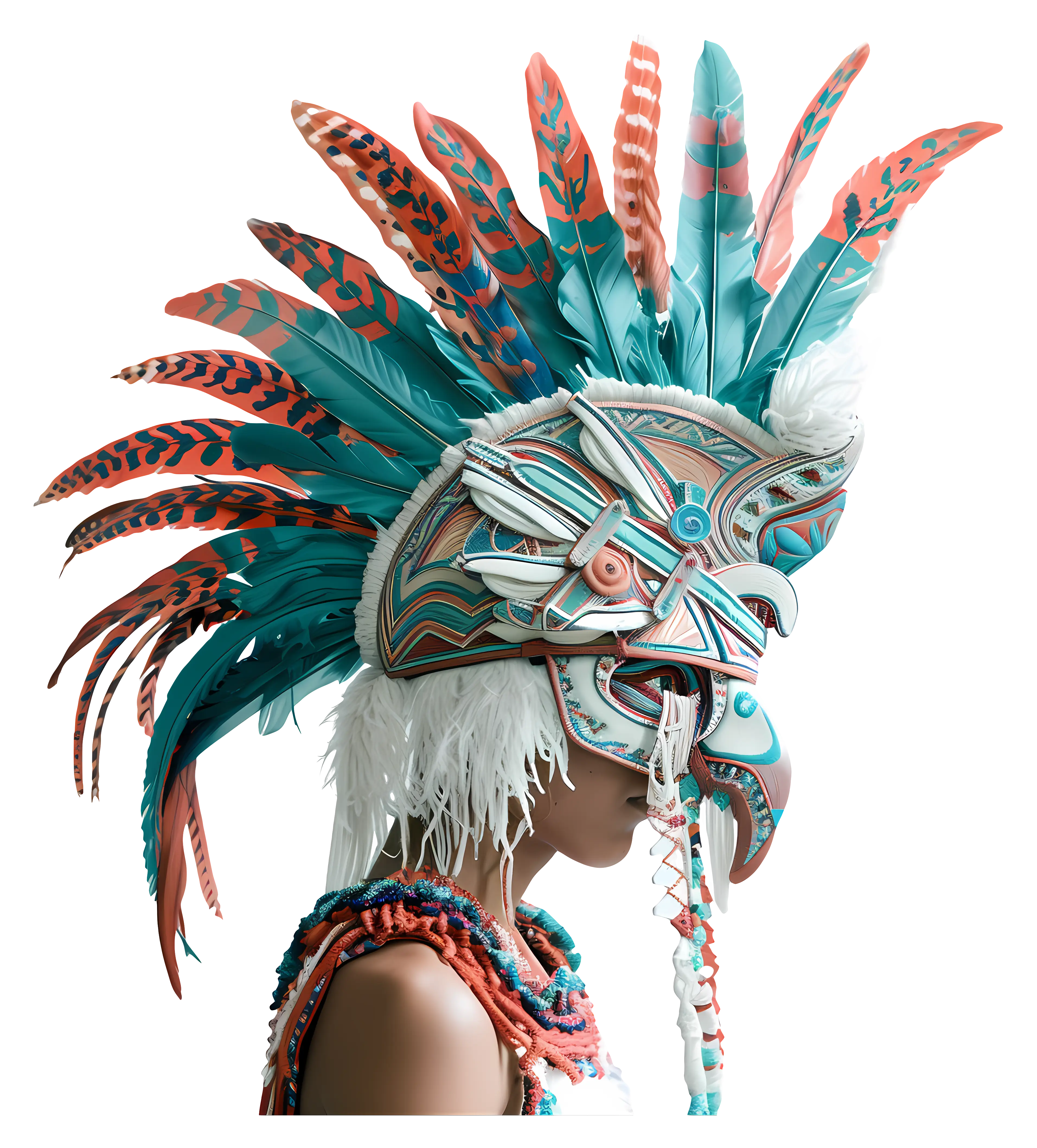 Colorful Feathered Tribal Headdress
