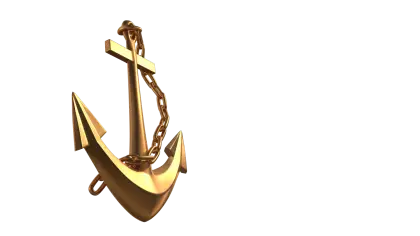 Gold Anchor with Chain