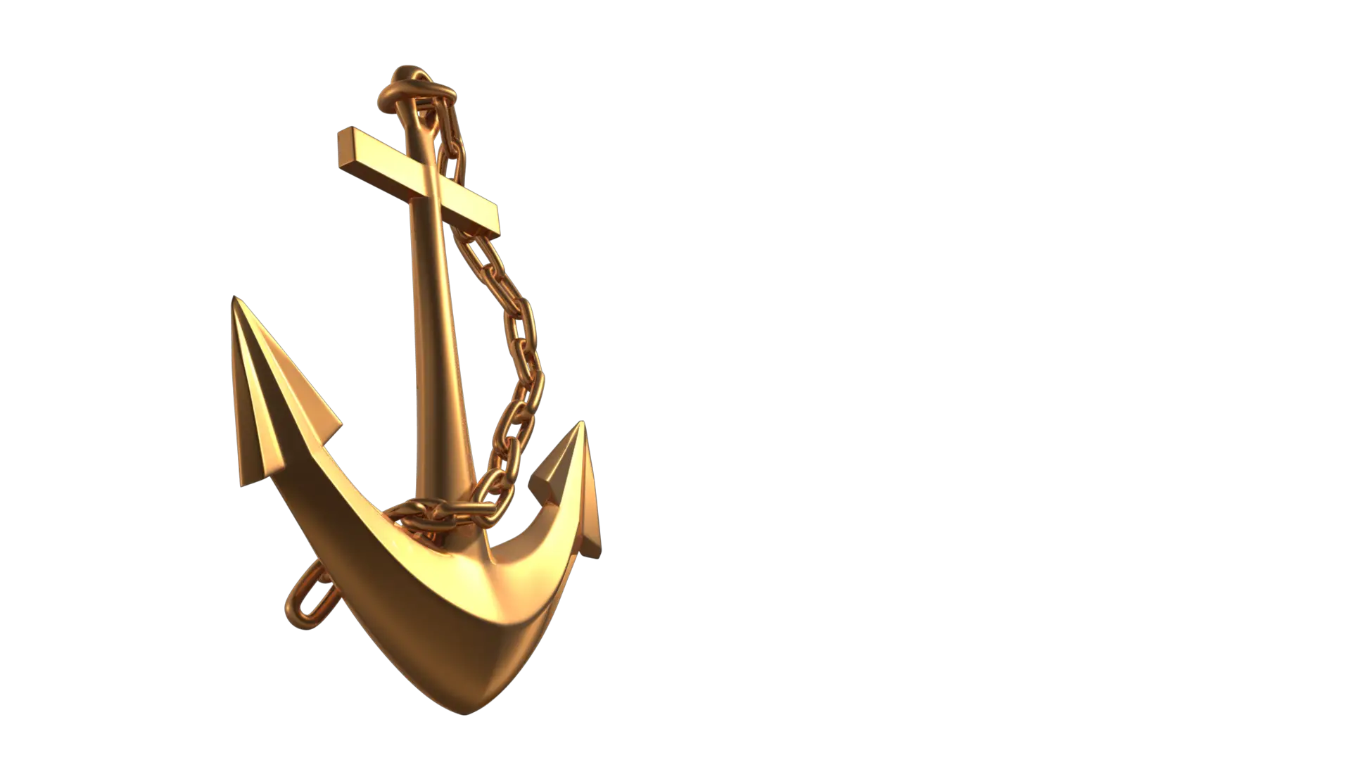 Gold Anchor with Chain