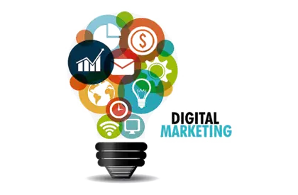 Digital Marketing Concept with Light Bulb