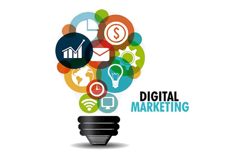 Digital Marketing Concept with Light Bulb