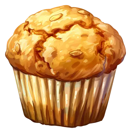 Tasty Golden Muffin with Fluffy Texture