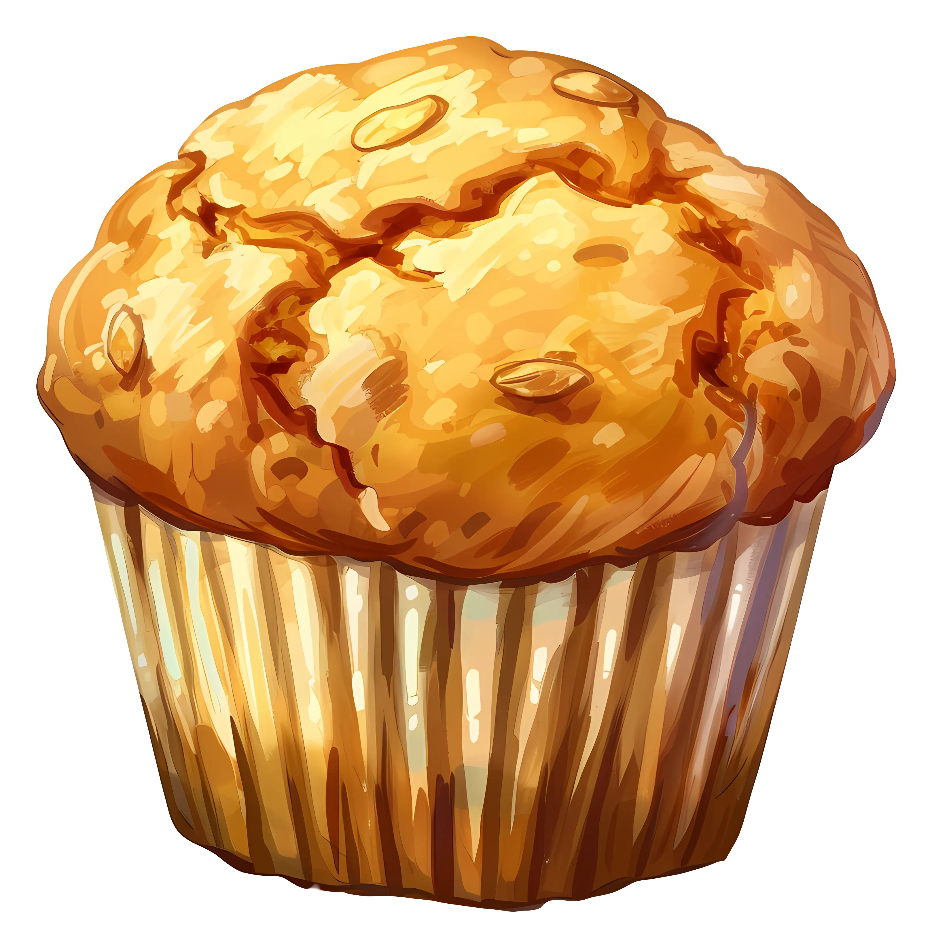 Tasty Golden Muffin with Fluffy Texture