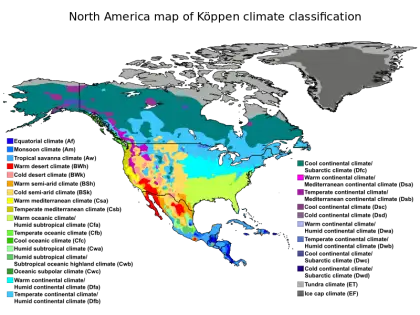 North America KÃ¶ppen Climate Classification Map