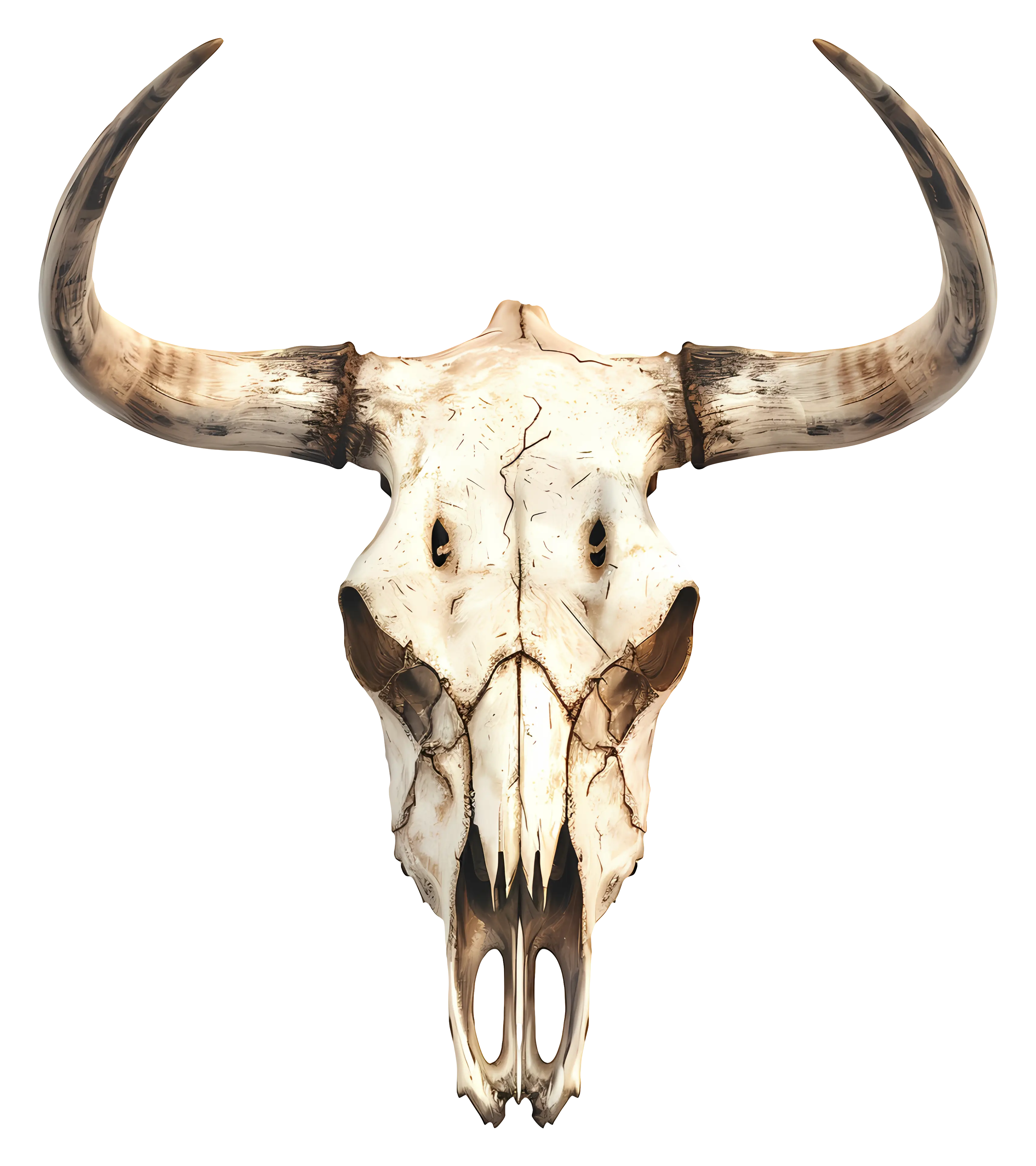 Rustic Cow Skull with Horns