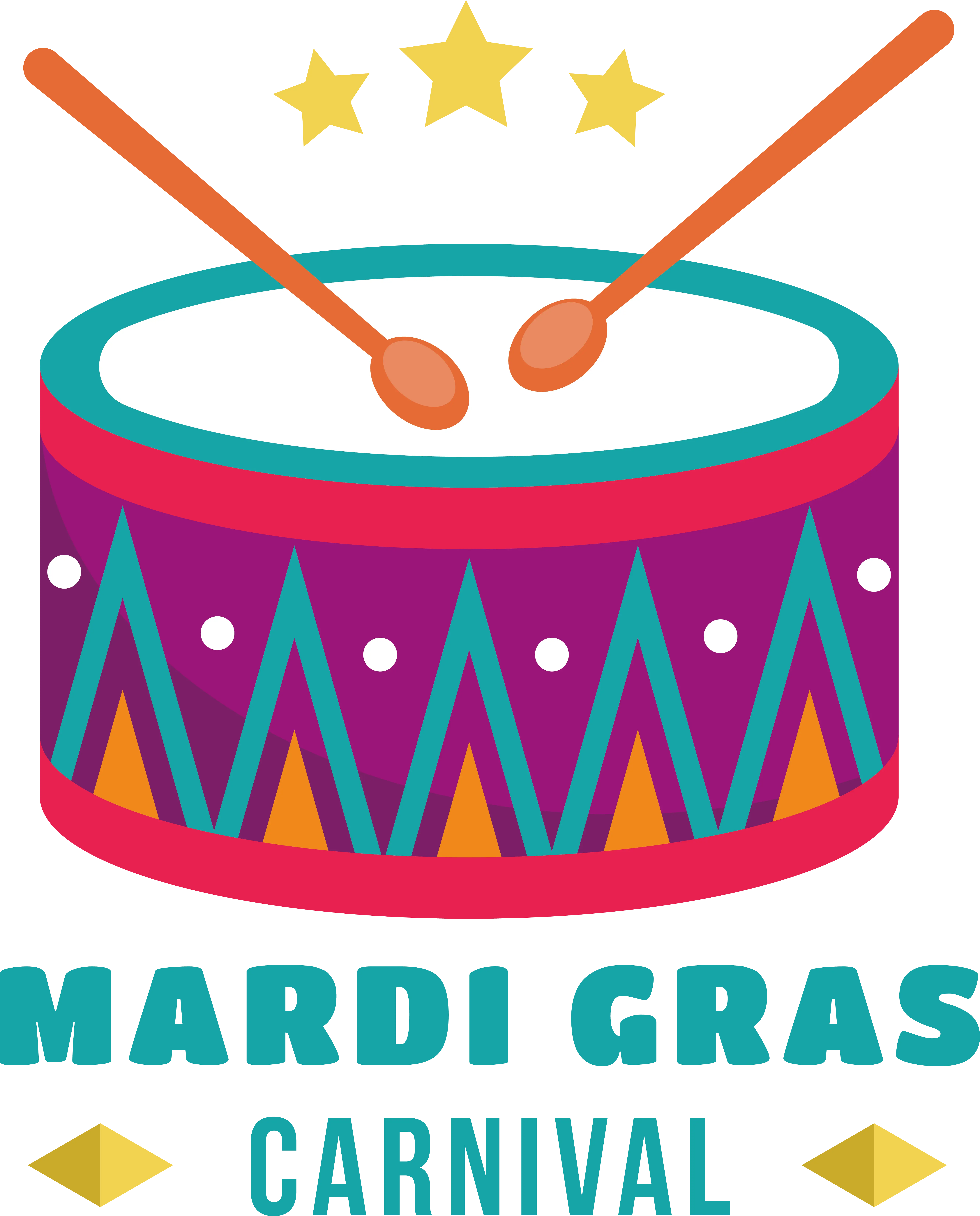 Colorful Drum for Mardi Gras Carnival