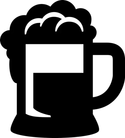 Silhouette Design of a Black Beer Mug