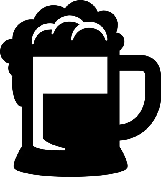 Silhouette Design of a Black Beer Mug