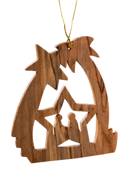 Wooden Nativity Scene Ornament