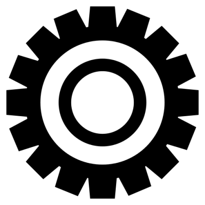 Black Gear Symbol Illustration