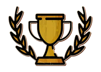 Golden Trophy with Laurel Wreath