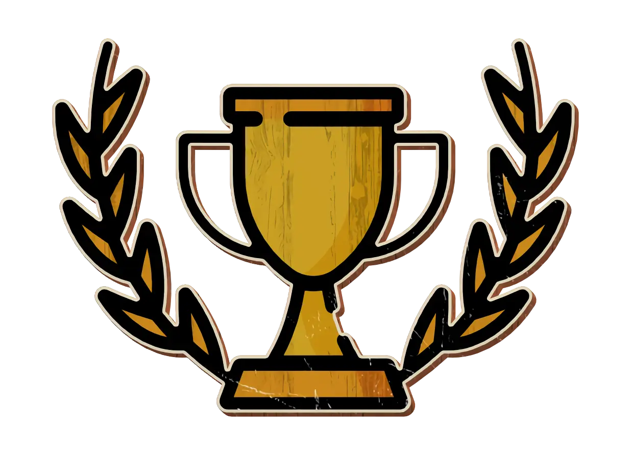 Golden Trophy with Laurel Wreath