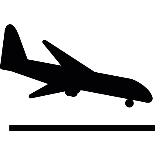 Silhouette of Airplane Landing Graphic