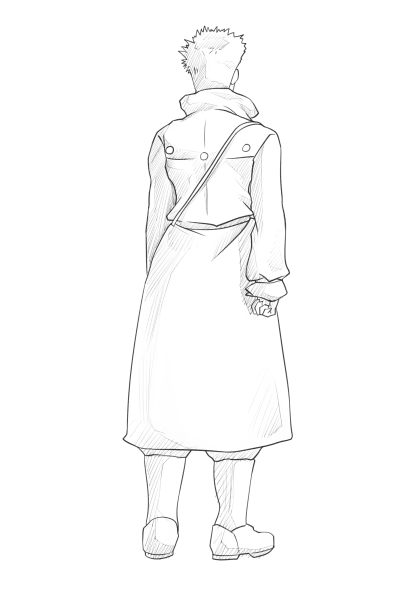 Anime Character Sketch from Behind