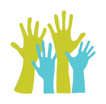 Raised Hands Graphic Illustration