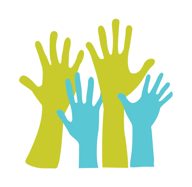 Raised Hands Graphic Illustration