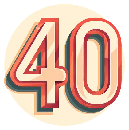 Colorful Bold Number 40 Illustration