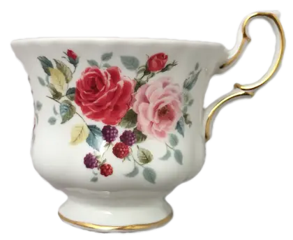 Rose-Adorned Floral Teacup