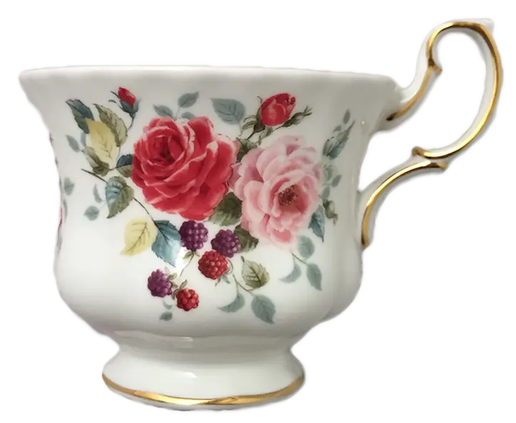 Rose-Adorned Floral Teacup
