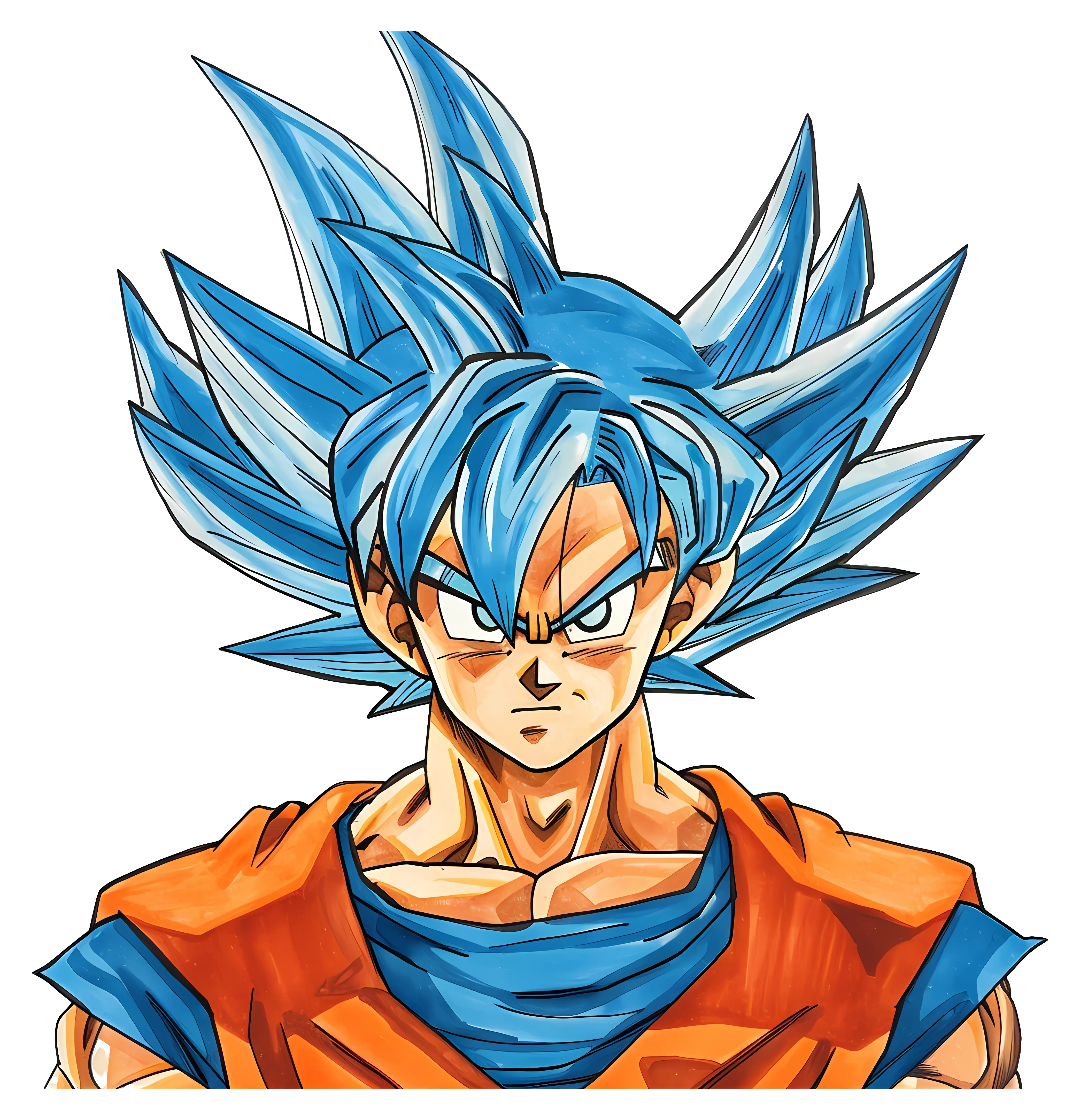Vivid Animated Hero with Blue Hair in Anime Style