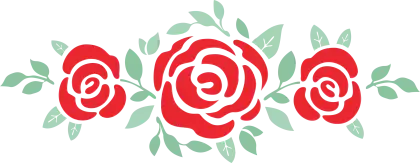 Beautiful Red Rose Ornament with Leaves