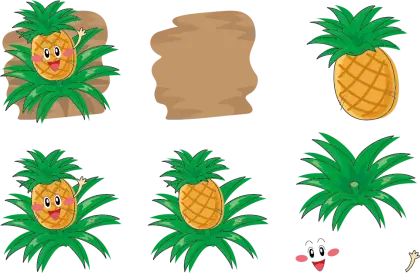 Cartoon Pineapple Plants