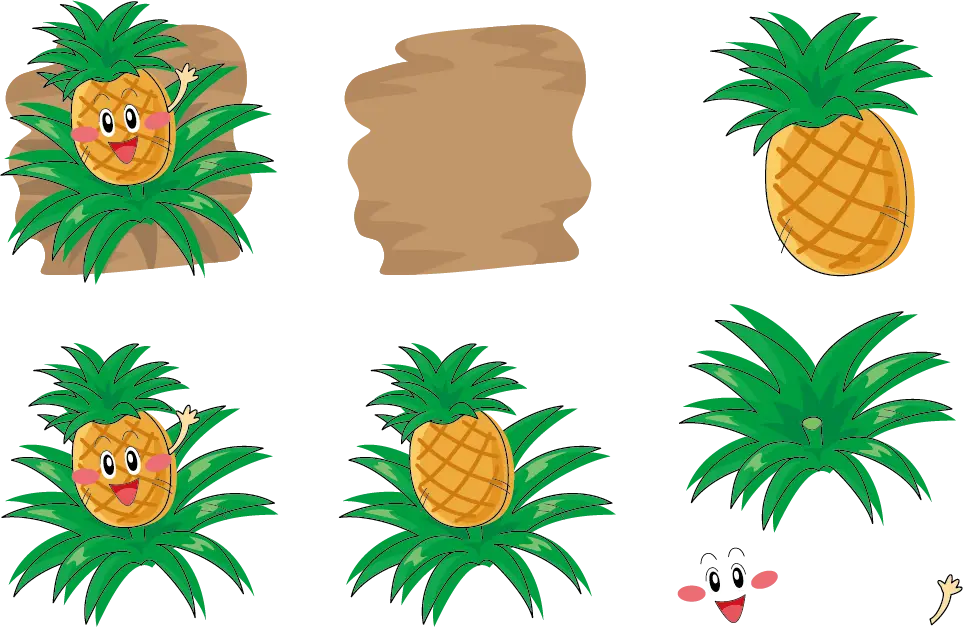Cartoon Pineapple Plants